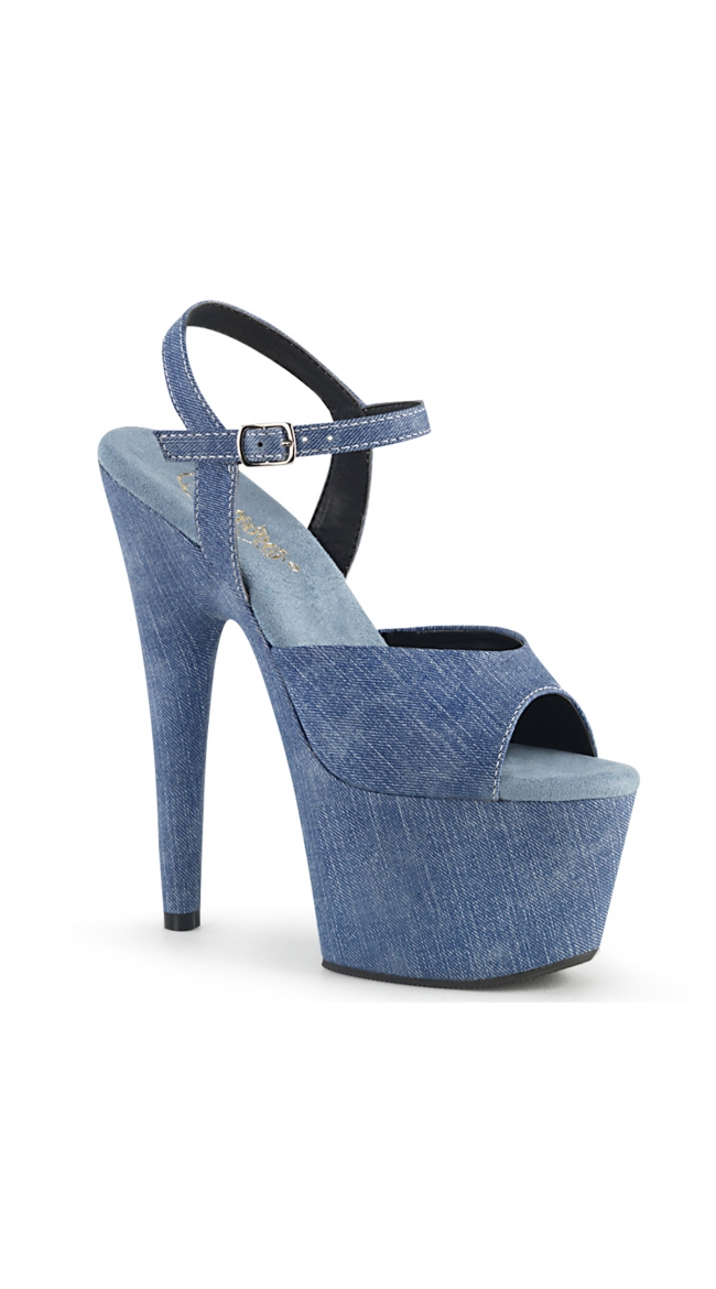 7 Inch Sky High Platform Heel Sandal, Open Toe Platform Heels - Yandy.com