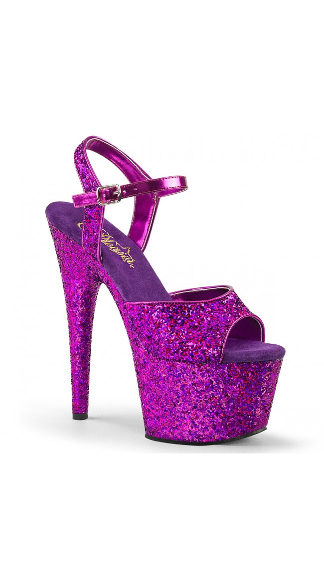 7 Inch Glitter Platform Sandal, 7 Inch Glitter Metallic Platform Sandal