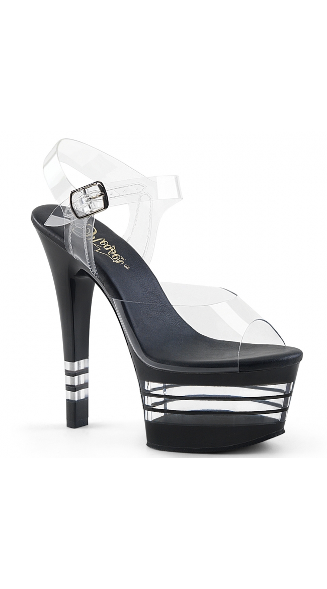 6 inch clear platform heels