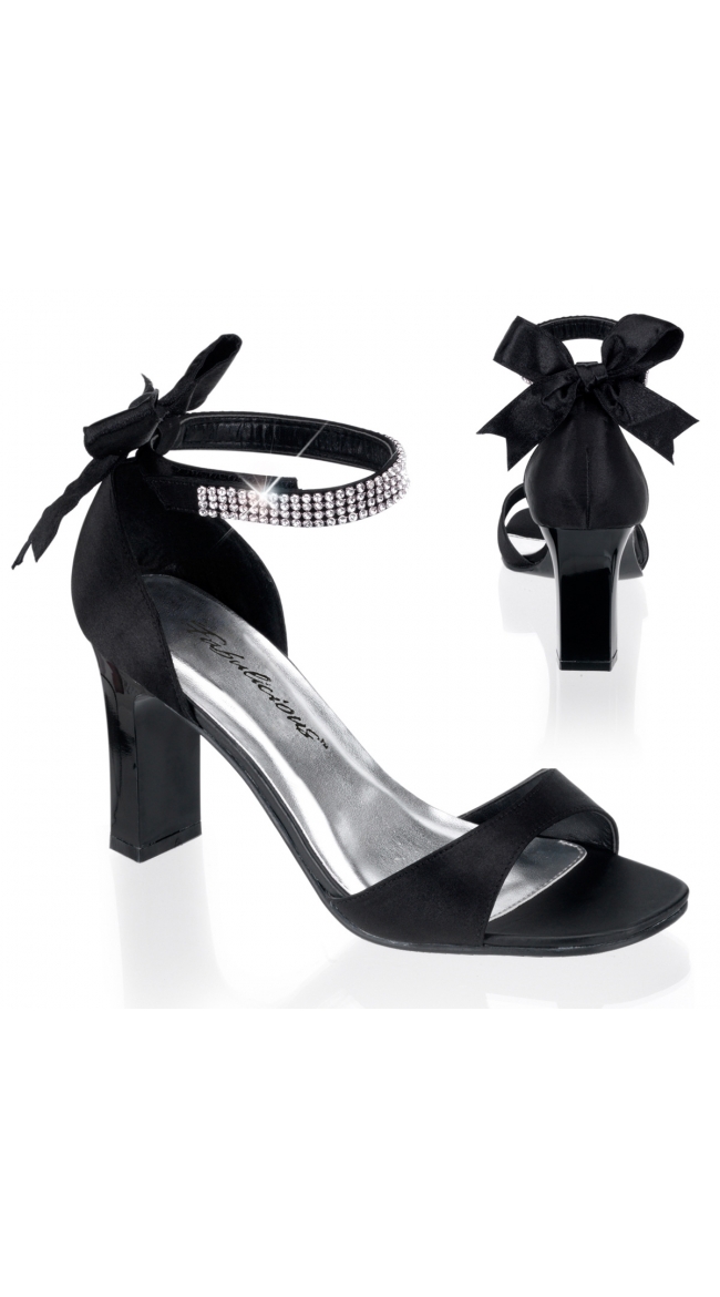 3 inch black lace up heels