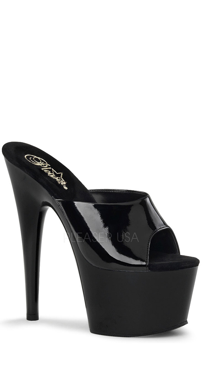 NWOB Pleaser Clear/Black Sparkly Tip Jar 7 Inch High Heels | Heels, High  heels, Shoes