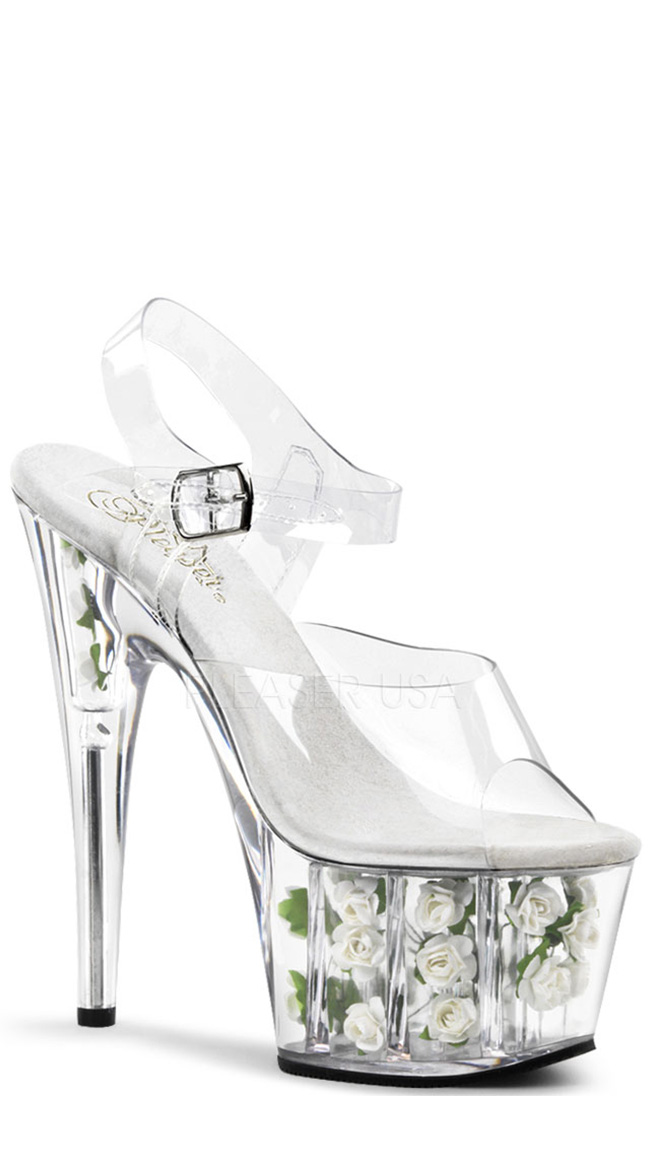 Ankle Strap Leather Stiletto Mid Heel Sandals - 7. main image 0
