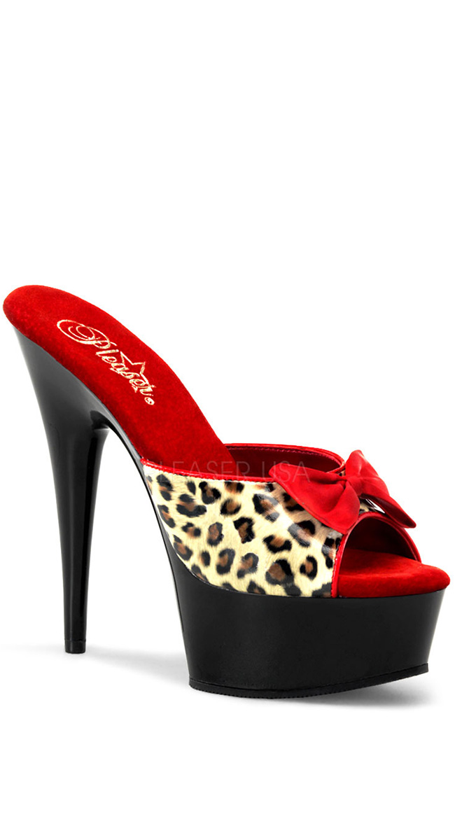 Leopard Two Tone Platform Slide Shoe DELIGHT-601-6