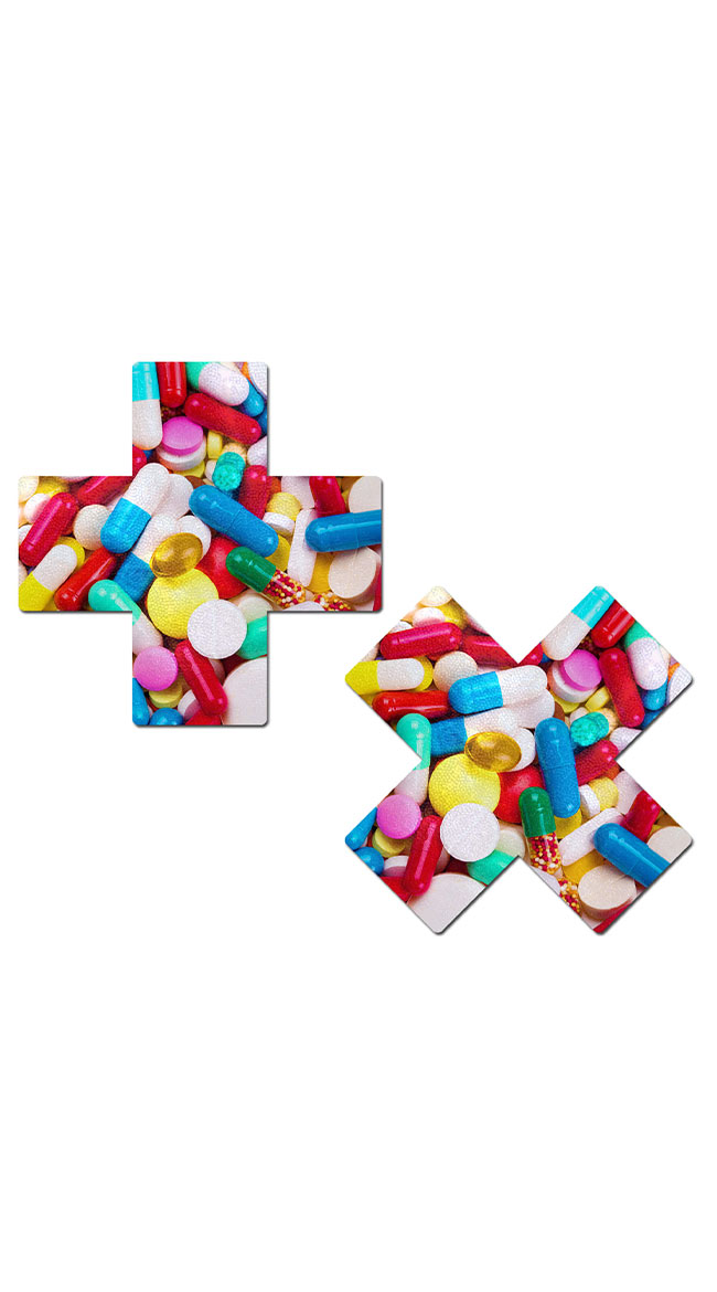 Prescription Pill Cross Pasties, X Pill Pasties - Yandy.com