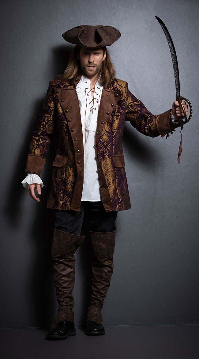 Mens Brocade Pirate Jacket Mens Pirate Jacket Mens Pirate Costume 5572