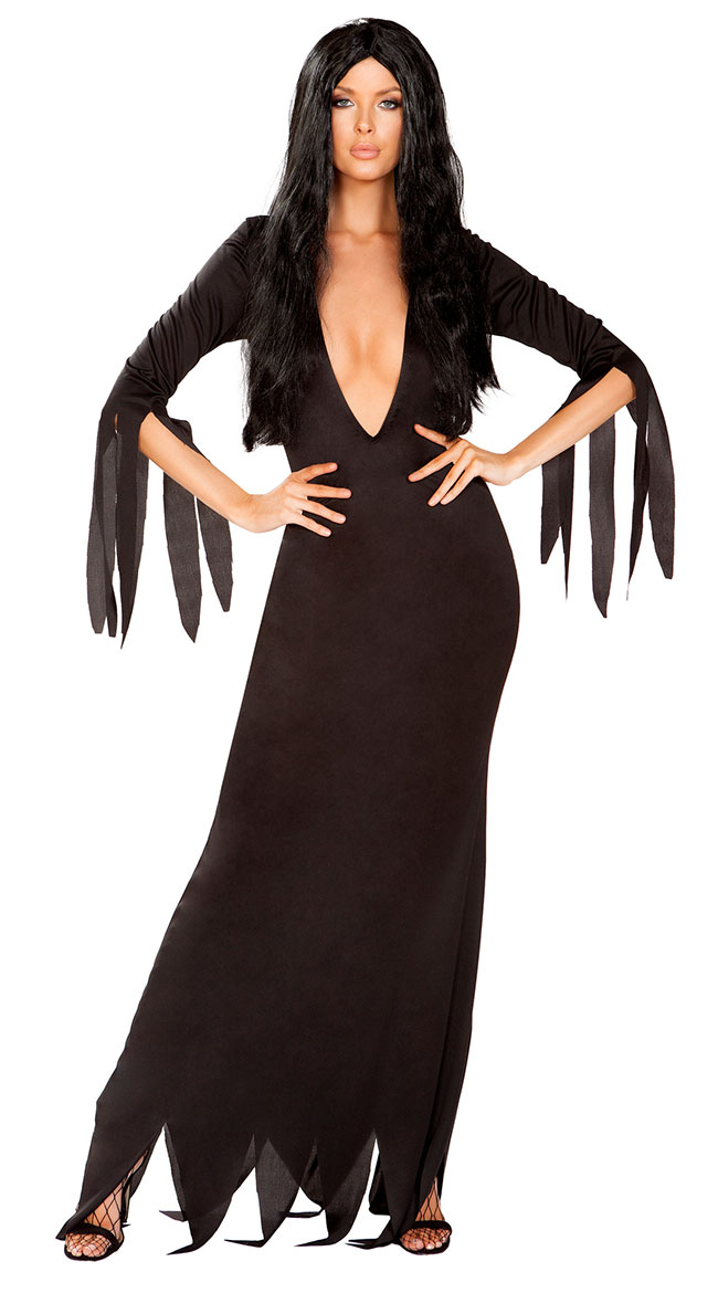 Spooky Family Matriarch Costume, Black Witch Gown Character Costume ...