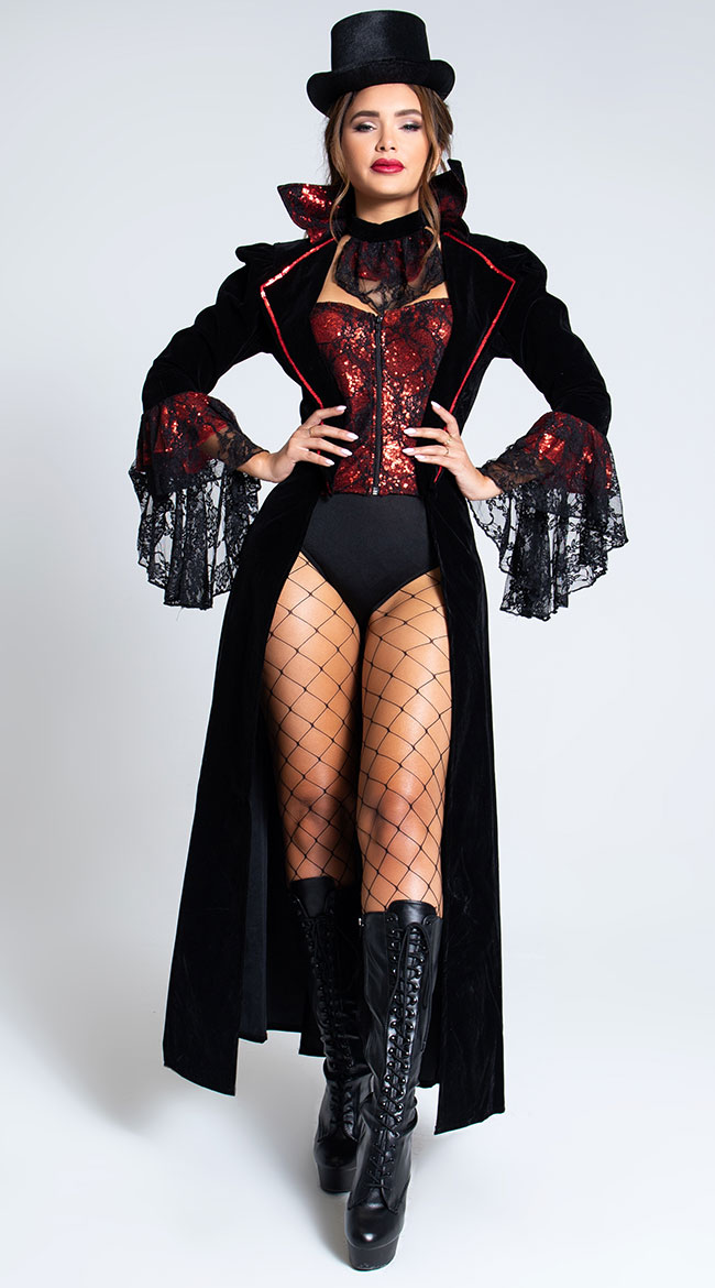 Hot Blood Red Gothic Vampire Corset For Women