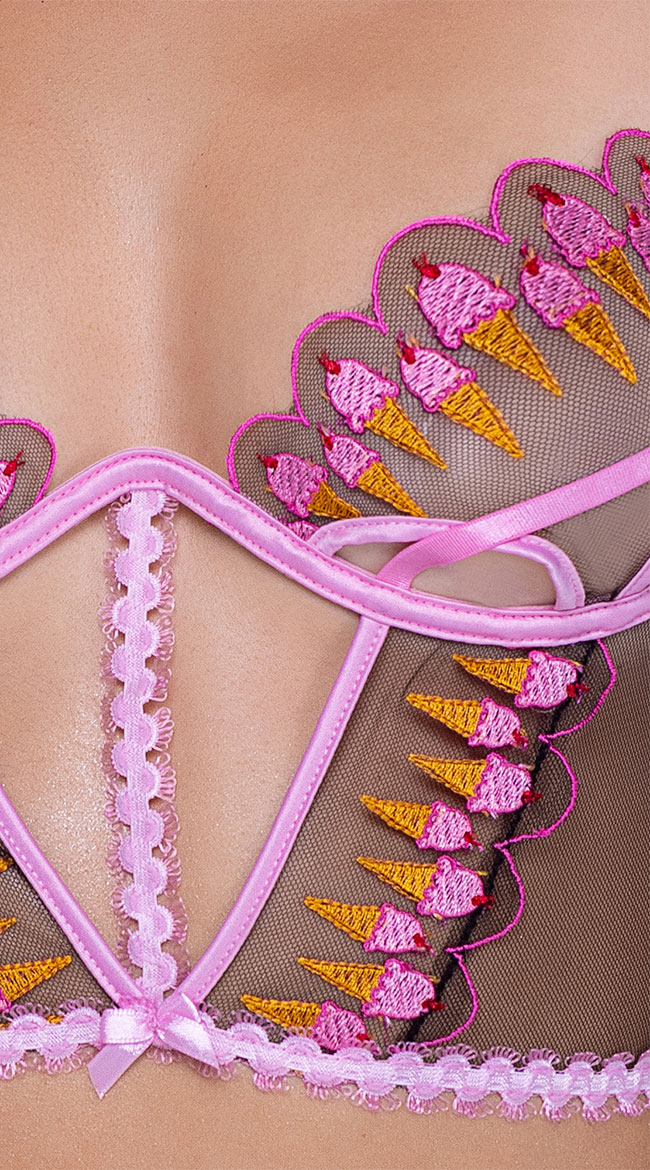Strawberry Sherbet Bustier Set, Ice Cream Bustier Set - Yandy.com
