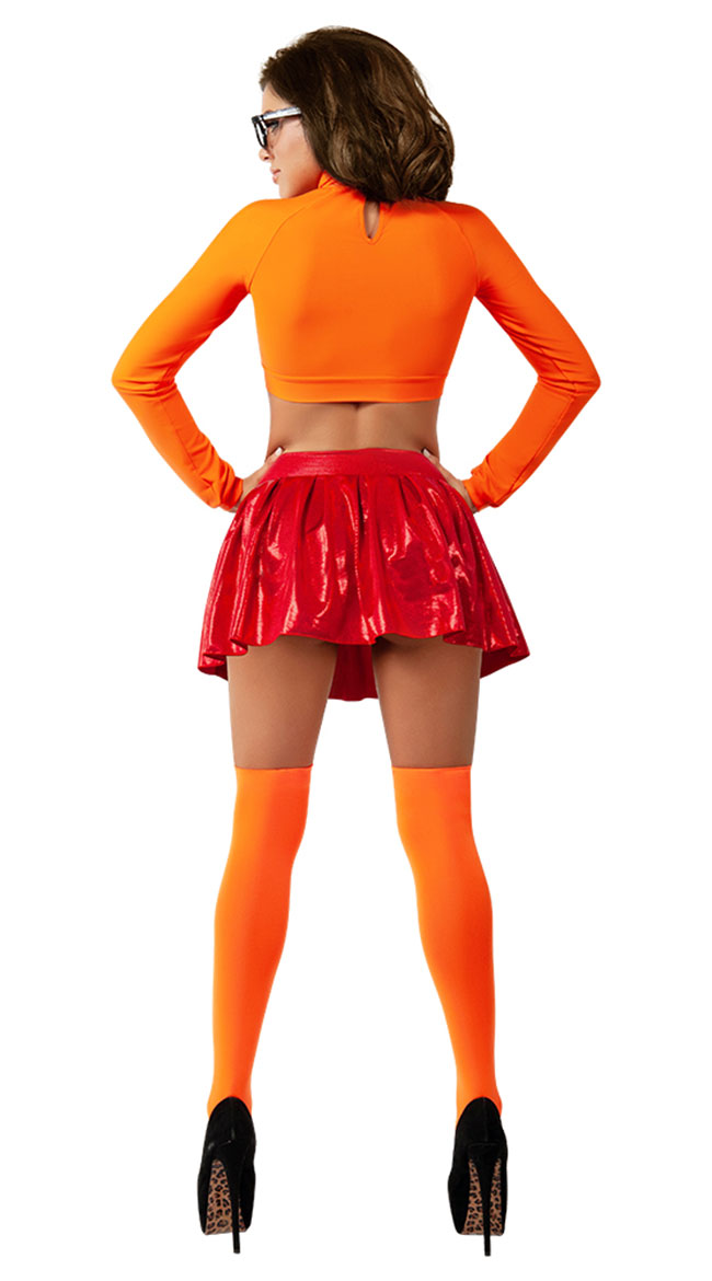 Sexy Orange Red 4 Pc Velma Sexy Halloween Costume