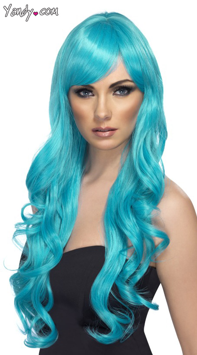 long aqua desire wig with curlsfemale adult long curly aqua wig aquatic wigs aqua womens wig - Colored Wig long aqua desire wig with curlsfemale adult long curly aqua wig aquatic wigs aqua womens wig - Colored Wig