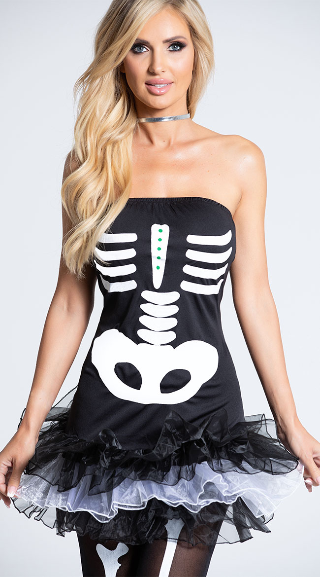 Fever Skeleton Corset And Tutu Skeleton Print Corset With Tutu