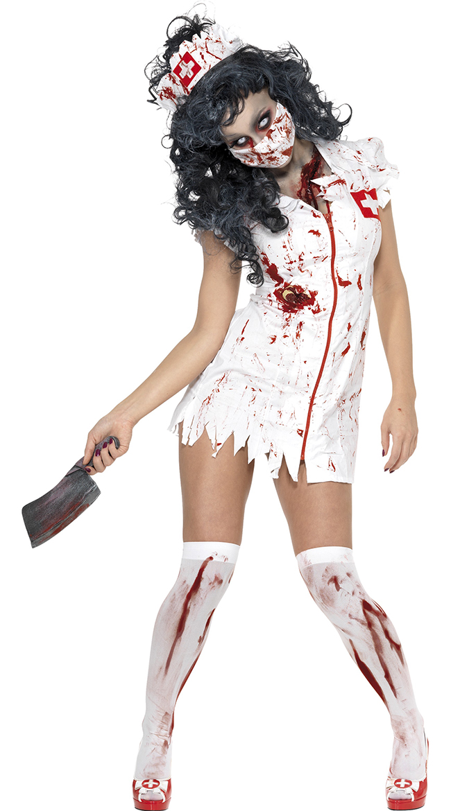 Zombie Hacker Nurse Costume, Sexy Zombie Nurse Costume, Zombie Girl Costume