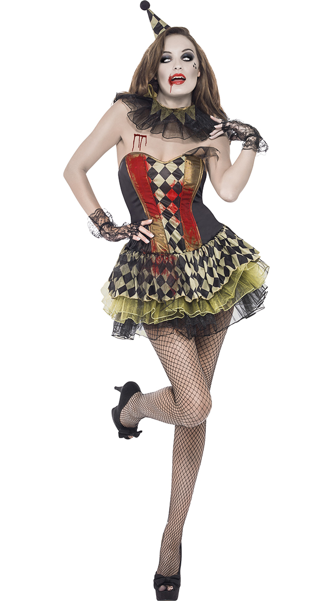 Zombie Circus Clown Costume, Scary Clown Costume, Killer Clown Costume