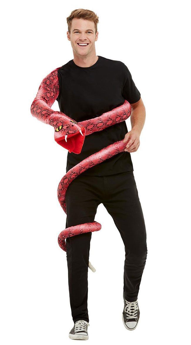 Men's Anaconda Serpent Costume, Red Snake Costume - Yandy.com