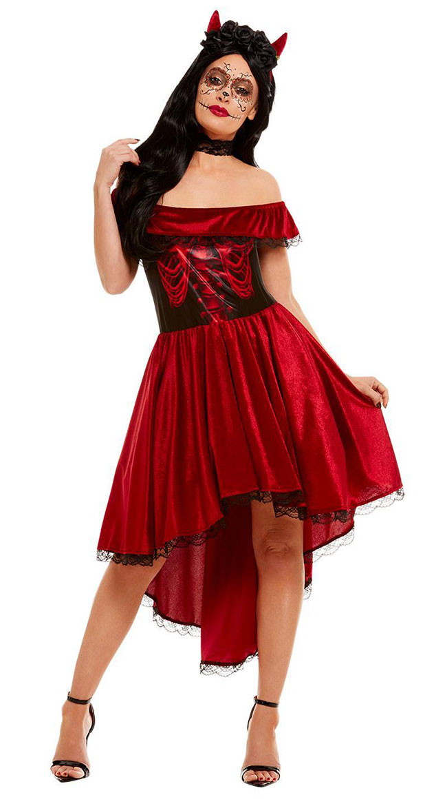 Devilish Day Of The Dead Costume, red day of the dead costume - Yandy.com
