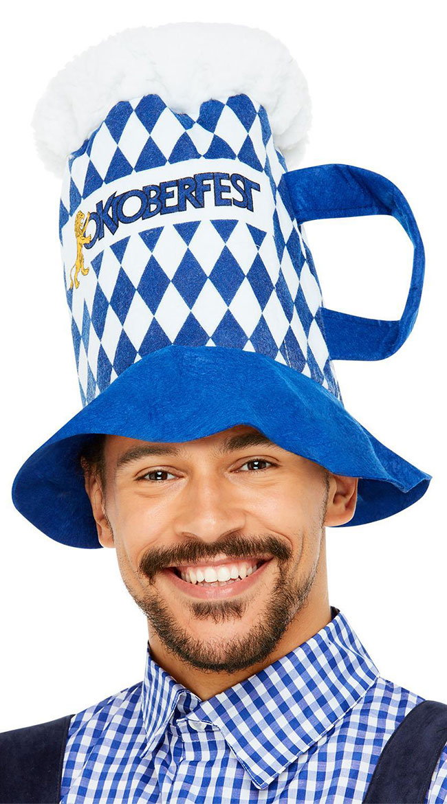 Oktoberfest Checkered Beer Hat, Beer Festival Accessories