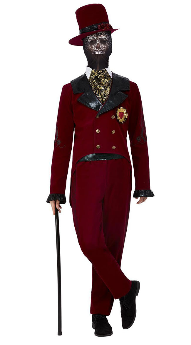 Men's Sacred Heart Dead Groom Costume, Day Of The Dead Costume - Yandy.com