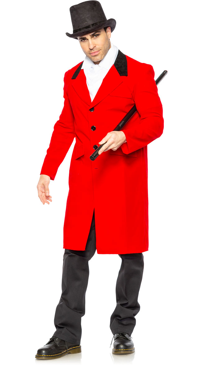 Men's Greatest Showman Costume, Men's Red Ringleader Coat Costume ...