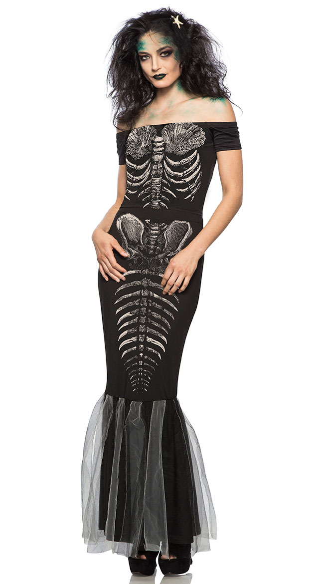 Skeleton Mermaid Costume, sexy mermaid costume