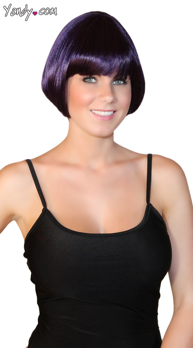 Black Bob Wig Sexy Lingerie Photos - Black Cherry Mini Bob Wig, Dark Wig, Short Length Wig, Short Wig, Dark