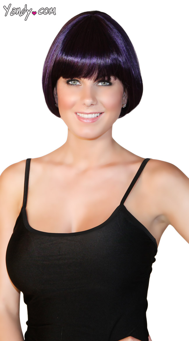 Black Bob Wig Sexy Lingerie Photos - Black Cherry Mini Bob Wig, Dark Wig, Short Length Wig, Short Wig, Dark