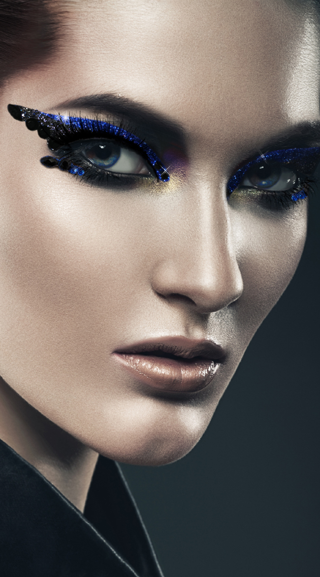 Twisted Eyes Kit, Navy Blue Glitter Eye Kit, Black and Blue Eye Kit