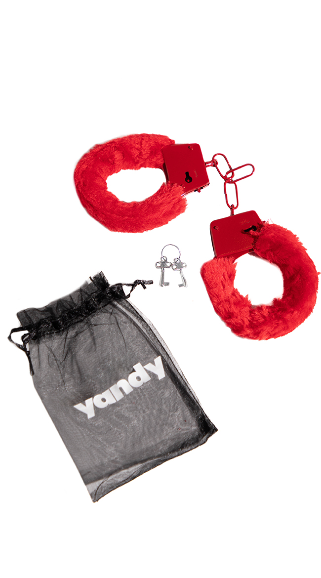 Yandy Fuzzy Handcuff, Yandy Handcuffs with Bag