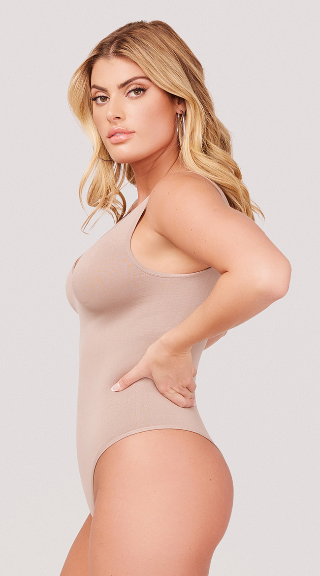 Basic Tank Top Bodysuit, VNeck Basic Bodysuit