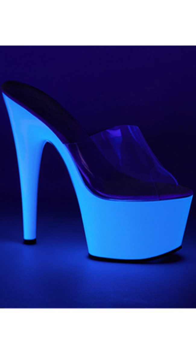 clear 7 inch heels