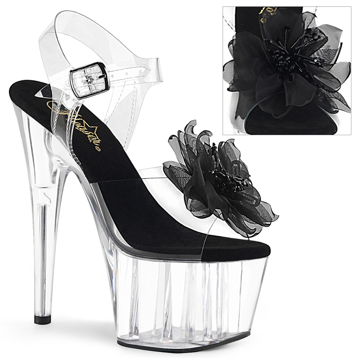 Feather Ankle Cuff Platform Sandal 7-inch Heel 7-colors Adore-724F
