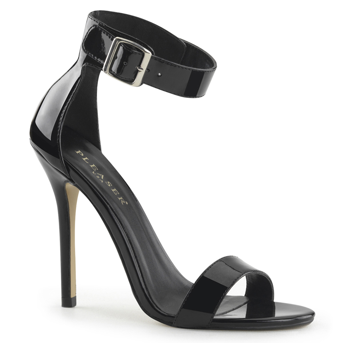 Sexy Evening Stiletto with Ankle Cuff, Black Strappy Heels, 5 Inch ...