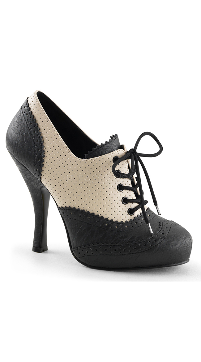 Perforated Lace Up Oxford Bootie, Oxford Dress Shoes, Lace Up Ankle Booties