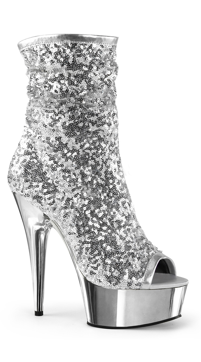 sequin flat boots