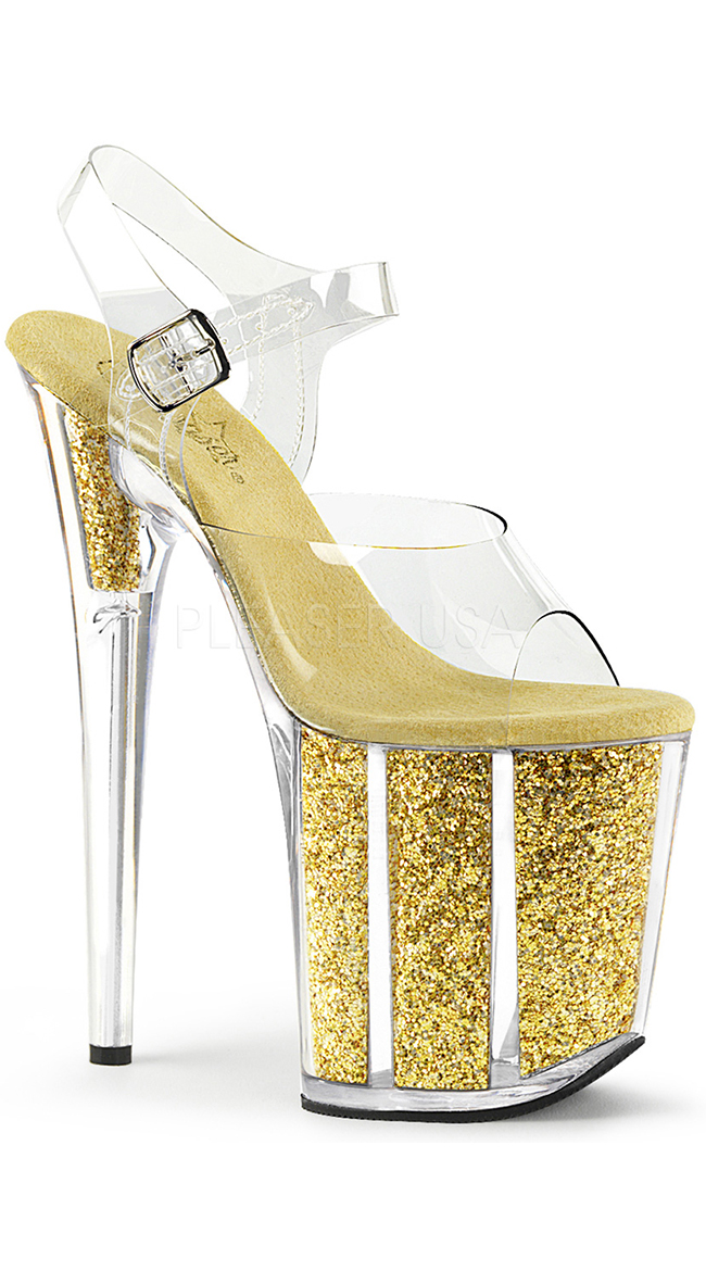 glitter jelly platform sandals