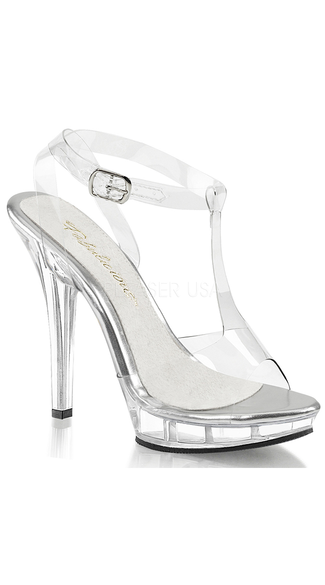 5" Clear TStrap Sandal, clear sandals