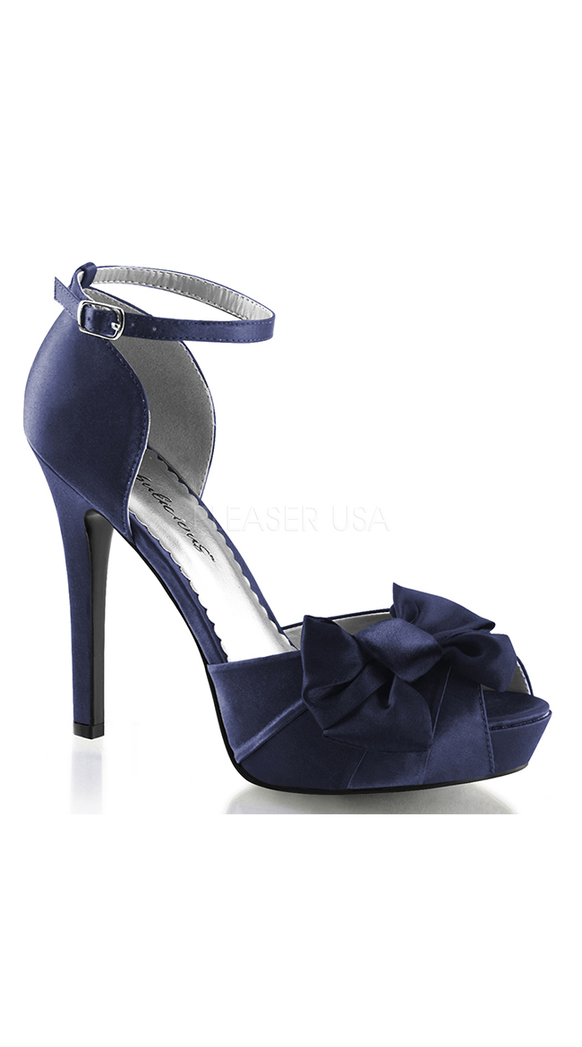 Satin Peep Toe Sandals with Ankle Strap and Bow, Bow Sandals ...