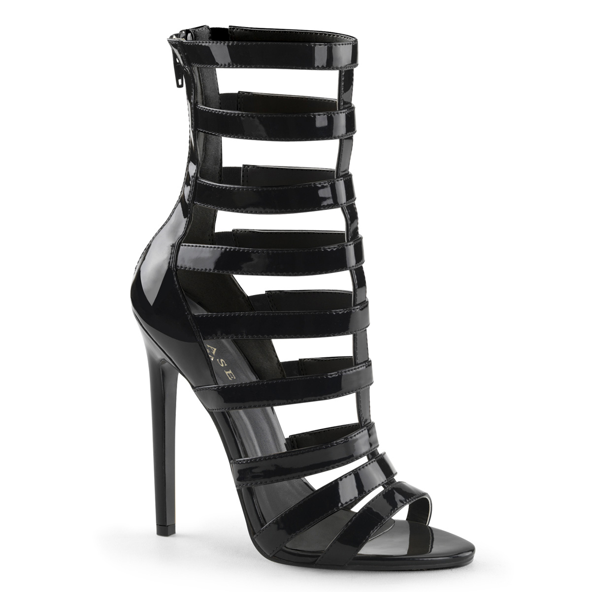 Multi Strap Cage Bootie, Black Strappy Booties