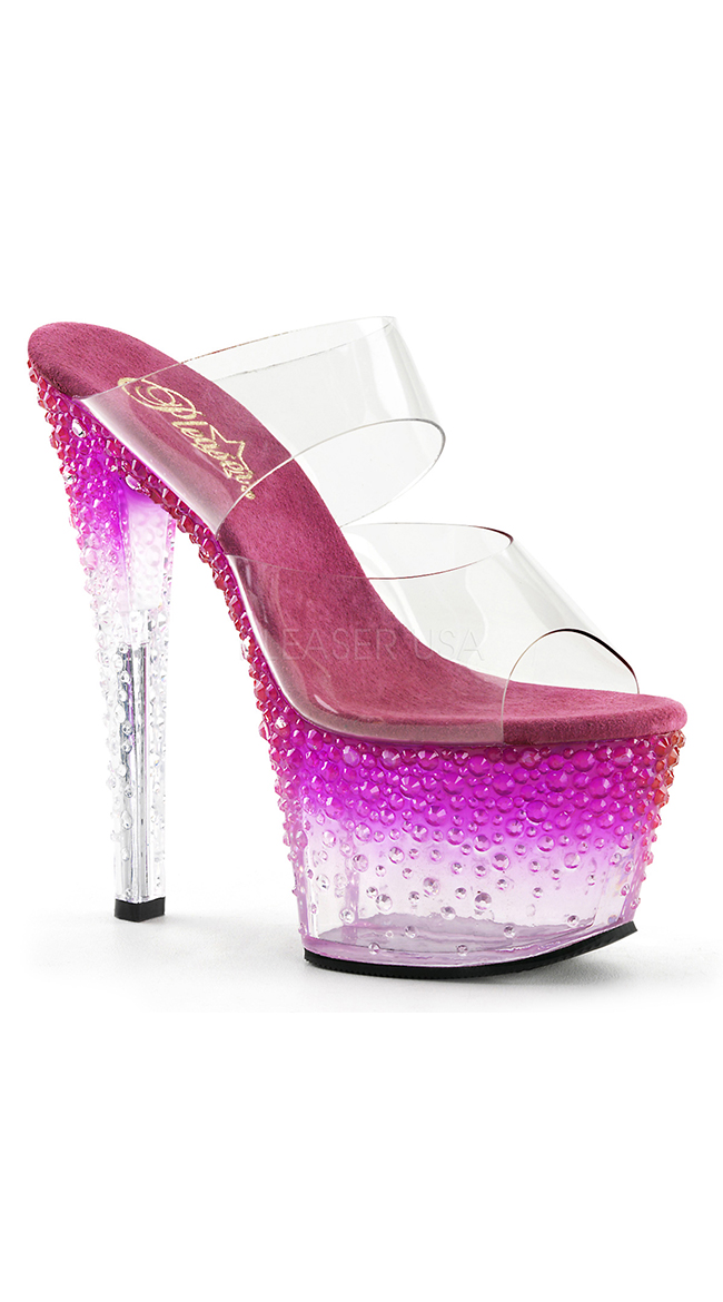 Bubble Ombre Sandals, Bubble Sandals, Clear Pink Shoes - Yandy.com