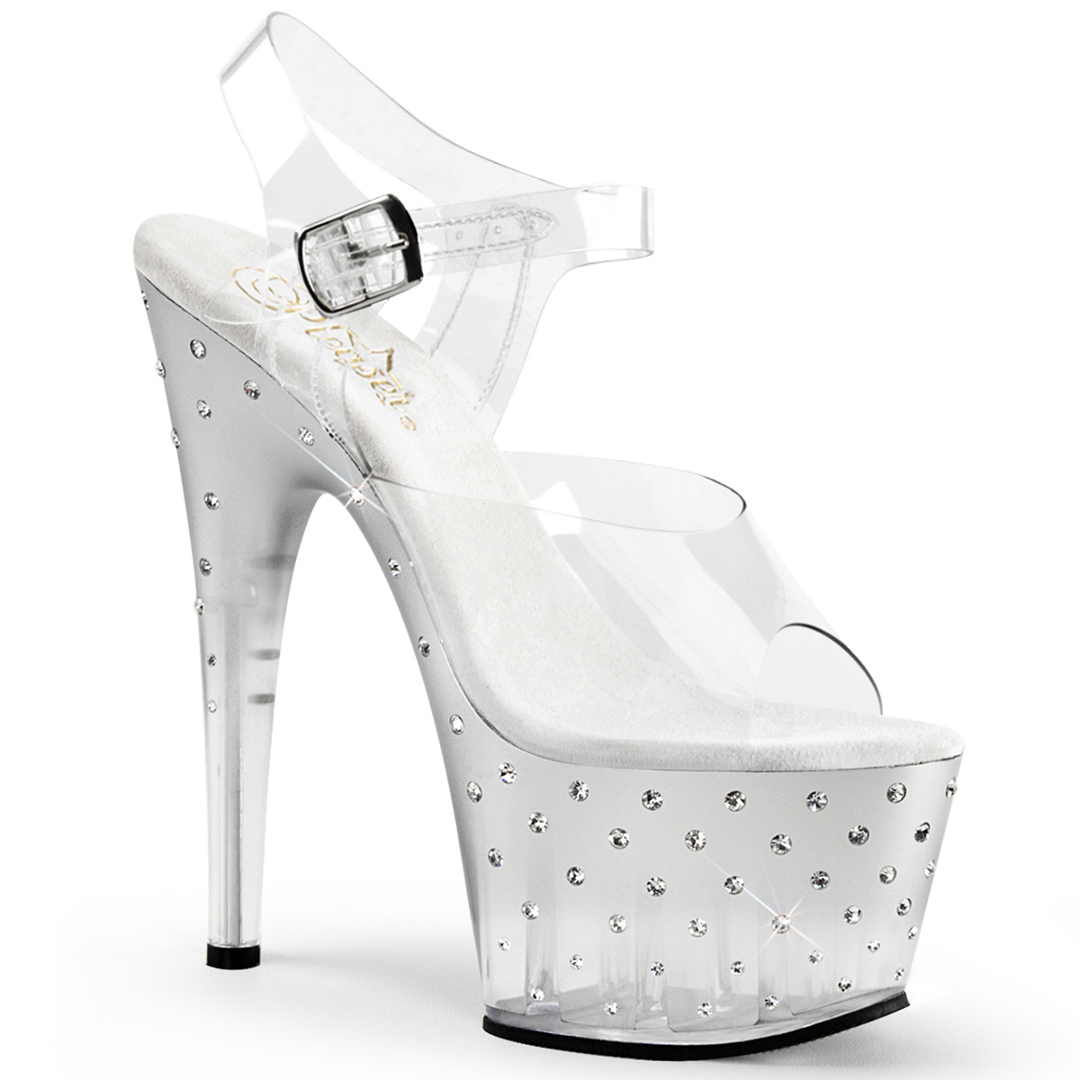 7" Ombre Rhinestone Sandals, clear sandals - Yandy.com