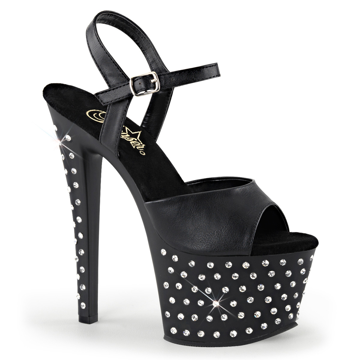 Rhinestone Studded Ankle Strap Platform Sandal Inch Sandal Inch Rhinestone Sandal