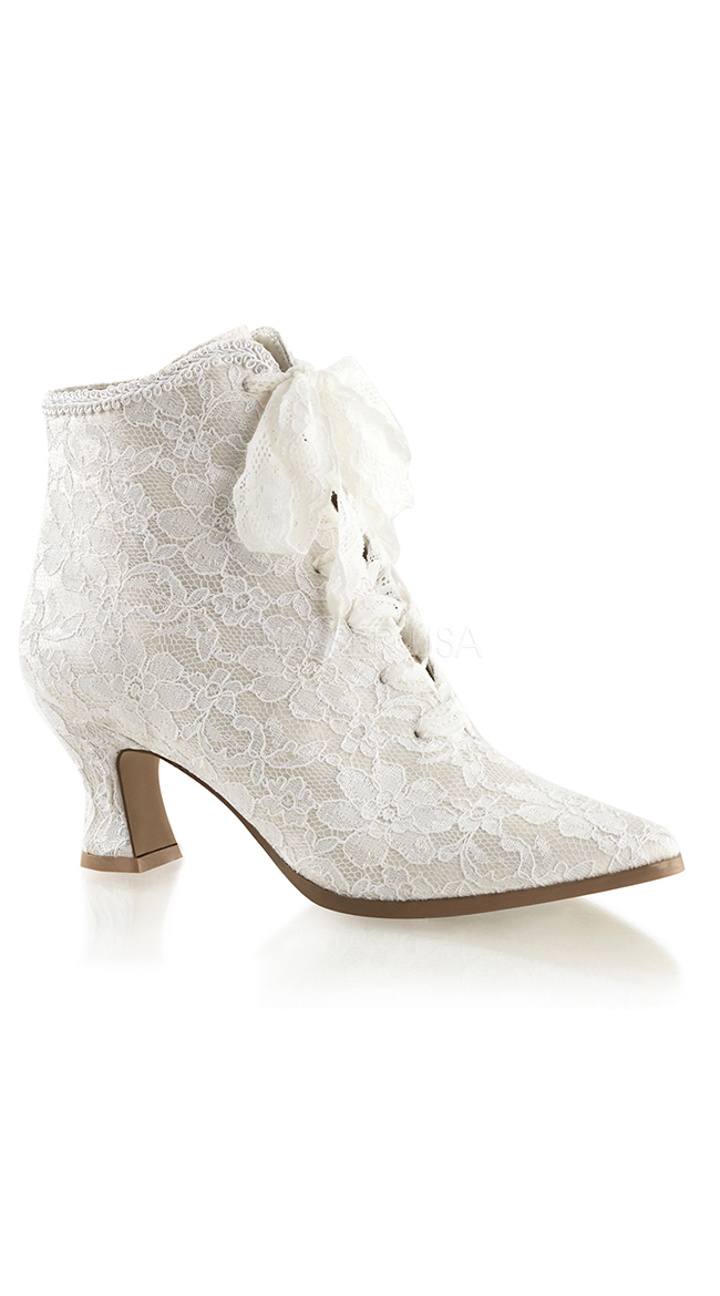 Lace Costume Booties, White Lace Booties