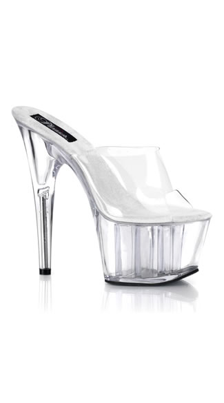 Mile High Clear Stiletto Slide, Clear Bottom 7