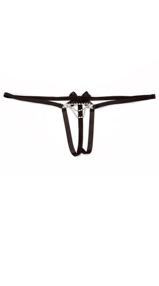 Open Crotch G-String with Rhinestone Chain Accents, Womens Underwear ...