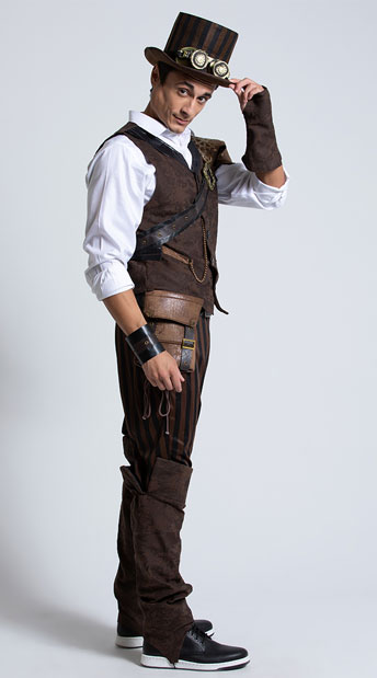 Men's Steampunk Adventurer Costume, Men's Steampunk Costume, Men's ...