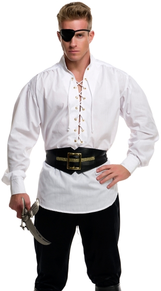Men's Eyelet Pirate Shirt, Men's Pirate Costume, Men's Shirt