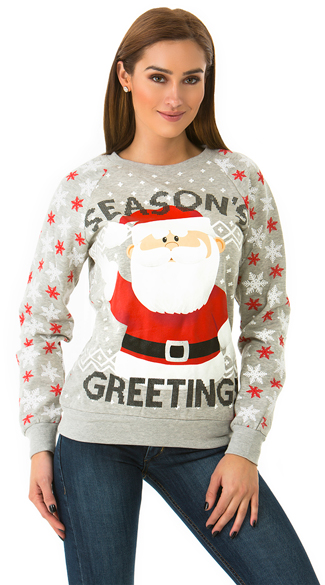 Season's Greetings Santa Sweater, Christmas Sweater, Santa Sweater ...