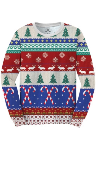 Faux Printed Ugly Christmas Sweater, Ugly Christmas Shirt