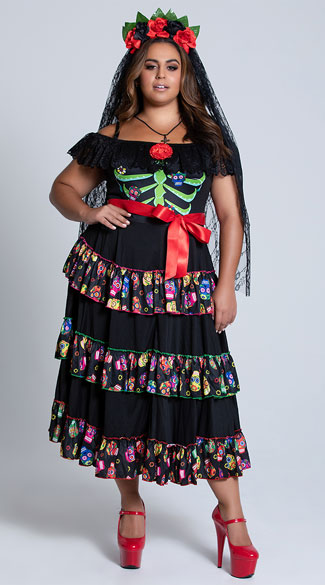 day of the dead fancy dress plus size