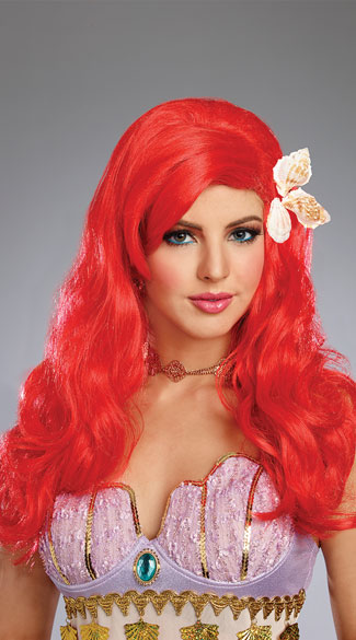 Red Mermaid Wig, long mermaid wig - Yandy.com