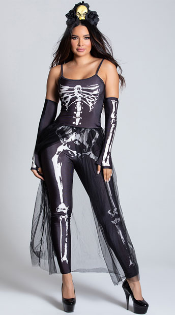 Bare Bones Babe Costume - As Shown